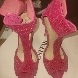 Just Fab Ceria- Peep toe and ankle strap Heel- Size 8